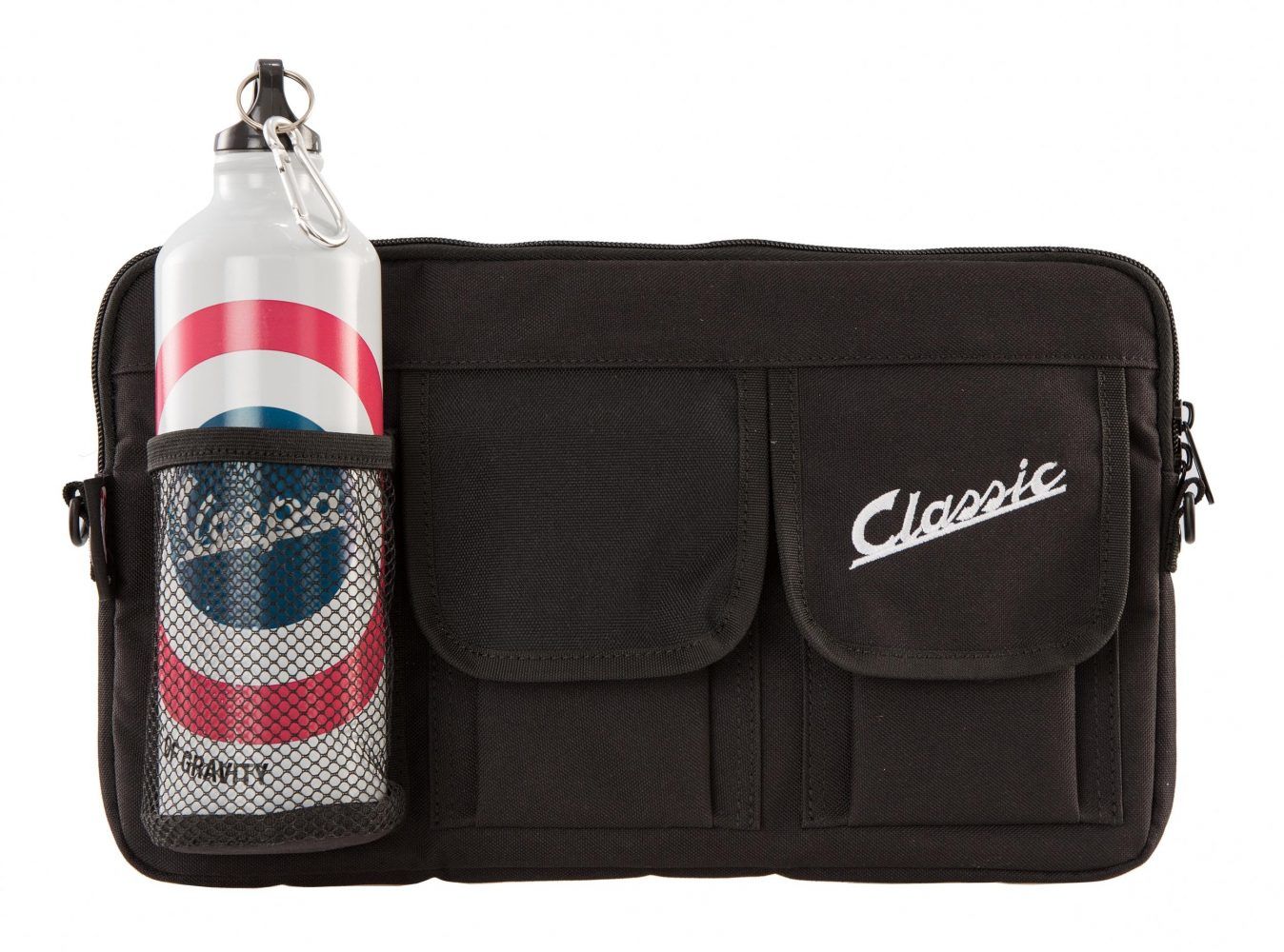 Laukku SIP "Classic" hanskalokeroon, musta Laukku Vespan hanskalokeroon. Väri musta, koko 360x210x30mm, materiaali nylon. Laukku SIP "Classic" hanskalokeroon, musta