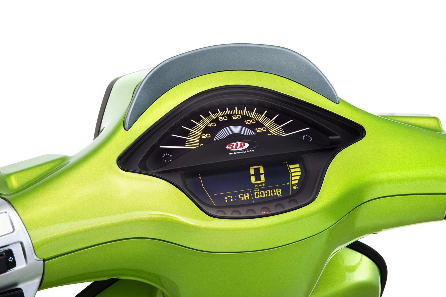 Rev Counter SIP nopeusmittari Primavera/Sprint <a href="https://staging.italialaiset.fi/wp-content/uploads/2019/03/image-3.png"><img class="alignright size-full wp-image-17588" src="https://staging.italialaiset.fi/wp-content/uploads/2019/03/image-3.png" alt="" width="70" height="23" /></a>Rev Counter SIP Nopeusmittari Vespa Primavera ja Sprint malleihin. Mittariston pohja musta, valkoiset kirjaimet. <ul> <li>Vespa Primavera/Sprint 50-150ccm 2T/4T AC</li> <li>nopeusnäyttö- 140 (km/h/mph)</li> <li>kierroslukunäyttö 14.000 (Umin/rpm),</li> </ul> Rev Counter SIP nopeusmittari Primavera/Sprint