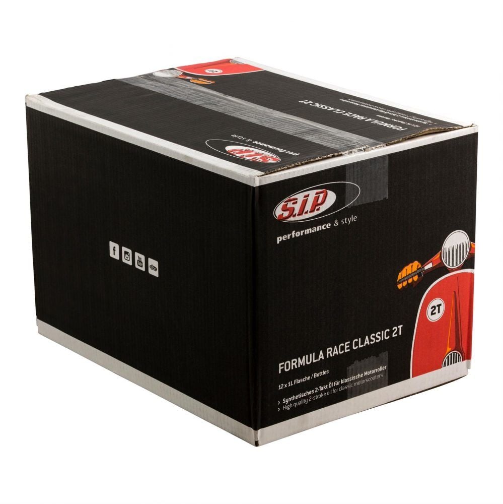 SIP Formula Race 2-tahtiöljy 1000ml (12 kpl) <a href="https://staging.italialaiset.fi/wp-content/uploads/2019/05/image-3.png"><img class="alignright size-full wp-image-17546" src="https://staging.italialaiset.fi/wp-content/uploads/2019/05/image-3.png" alt="SIP Performance" width="70" height="23" /></a>Ajeletko paljon, SIP Formula Race 2-tahtiöljy 12 kpl laatikossa, yhteensä siis 12 litraa. Synteettinen SIP Formula Race 2-tahtiöljy 1000ml. SIP Formula Race öljy tarjoaa optimaalisen voitelun ja kulumissuojan uskomattoman edulliseen hintaan. Öljy ylittää kaikki JASO-FC luokituksen osa-alueet ja aiheuttaa vähemmän savutusta.Sytytystulppa pysyy puhtaana, polttoaineen kulutus laskee ja moottorin suorituskyky pysyy hyvänä. Soveltuu erinomaisesti sekä lyhyille matkoille kuin matka-ajoonkin. SIP Formula Race 2-tahtiöljy 1000ml (12 kpl)