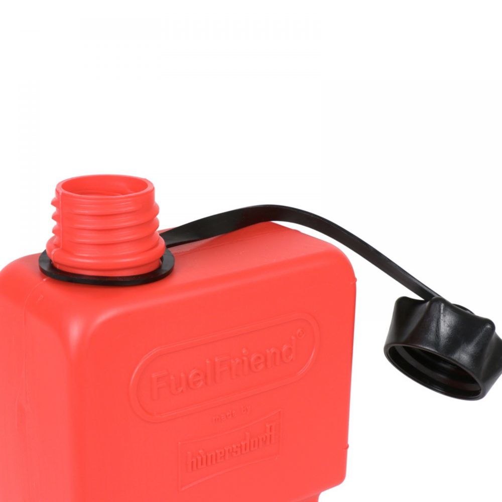 Varakanisteri "HÜNERSDORFF" 1,5l HÜNERSDORFF Fuel Friend Plus varakanisteri mopoon tai skootteriin. Vetoisuus 1,5 litra, väri punainen. <ul> <li>kiinnitysura ja lenkki helpottaa kiinnitystä</li> <li>kompaktit mitat, sopii monen skootterin koteloihin</li> <li>E10 bensiini kestävä</li> <li>täyttöaukon sisähalkaisija 29mm, ulkohalkaisuja 38mm</li> <li>mitat: syvyys 65mm, leveys 125mm, korkeus 277mm</li> <li>kaatonokka myydään erikseen</li> </ul> Varakanisteri "HÜNERSDORFF" 1,5l