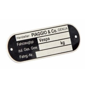 Tyyppikilpi "PIAGGIO&CO. Genova"