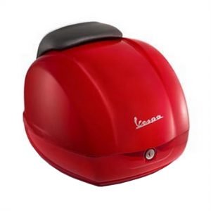 Top case, Piaggio, Vespa GT, GTL, GTV, GTS, punainen (894), musta selkänoja