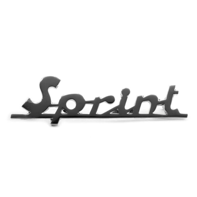 Sprint -merkki polvipeltiin, Vespa Sprint ja Sprint Veloce Merkki Vespan polvipeltiin "Sprint". Valmistettu metallista. Pituus 81mm ja korkeus 23,6mm. Kiinnitysnastoja 2kpl, halkaisija 3mm ja kiinnitysväli 64,5mm. Kiinnityksen jousiprikat pitää ostaa erikseen. Hyvälaatuinen uusiotuotanto osa. Sprint -merkki polvipeltiin, Vespa Sprint ja Sprint Veloce