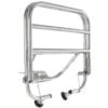 Tavarateline taakse Cuppini, Vespa pikkurunkoiset Cuppinin kromattu tavarateline taakse pikkurunkoiseen Vespaan. <ul> <li>kuormausalue 32x24 cm</li> <li>taittuva</li> <li>kromattua metallia</li> </ul> Tavarateline taakse Cuppini, Vespa pikkurunkoiset