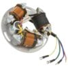 Staattori SIP, Vespa 4-johtiminen <a href="https://staging.italialaiset.fi/wp-content/uploads/2020/12/logo-sip-spare-parts.jpg"><img class="alignright size-full wp-image-29896" src="https://staging.italialaiset.fi/wp-content/uploads/2020/12/logo-sip-spare-parts.jpg" alt="" width="114" height="39" /></a>Staattori SIP, Vespa 4-johtiminen. Katso sopivuus alla olevasta taulukosta. <ul> <li>ulkoiselle puolalle</li> <li>6V</li> <li>3-kelainen</li> <li>4-johtiminen (vihreä, keltainen, sininen, punainen)</li> </ul> Vanhemmissa Vespoissa staattorilevyt ovat yleensä viallisia. SIP -staattorilevyt on koonnut itävaltalainen johtosarjojen toimittajamme, jotka mittaavat ja testaavat jokaisen staattorilevyn perusteellisesti ennen kuin se poistuu työpajalta. Käytetyt sytytys-, valo- ja latauskelat ovat 100% italialaisia. Kondensaattori ja kärjet on EFFE:n valmistamia. Kaikkien Vespa-wideframe mallien yleisinnät staattorit ovat 3-kelaisia. Niitä löytyy kaikista malleista, joissa on 6 V: n sähköjärjestelmä ja joissa ei ole vilkkuja tai akkua. Sytytyspuolan erityinen sarjakytkentä parantaa kärkien kestävyyttä ja lisää huomattavasti sen tuottamaa jännitettä. Tämä tekee SIP -staattorilevyistämme täydelliset yhdistettäväksi esimerkiksi 177 cm3:n sylinterisarjoihin. Se on myös yhteensopiva kaikkien Vespa 125 VNB2-5T/1560 VBA/VBB 1T/VGLA/VGLB -mallien kanssa. Mallit, joissa on sisäinen puola, kuten Vespa 125 VNB2-5T, voivat myös nauttia tämän järjestelmän päivityksen eduista. Tämä muutos edellyttää myös ulkoisen puolan tilaamista. Staattori SIP, Vespa 4-johtiminen