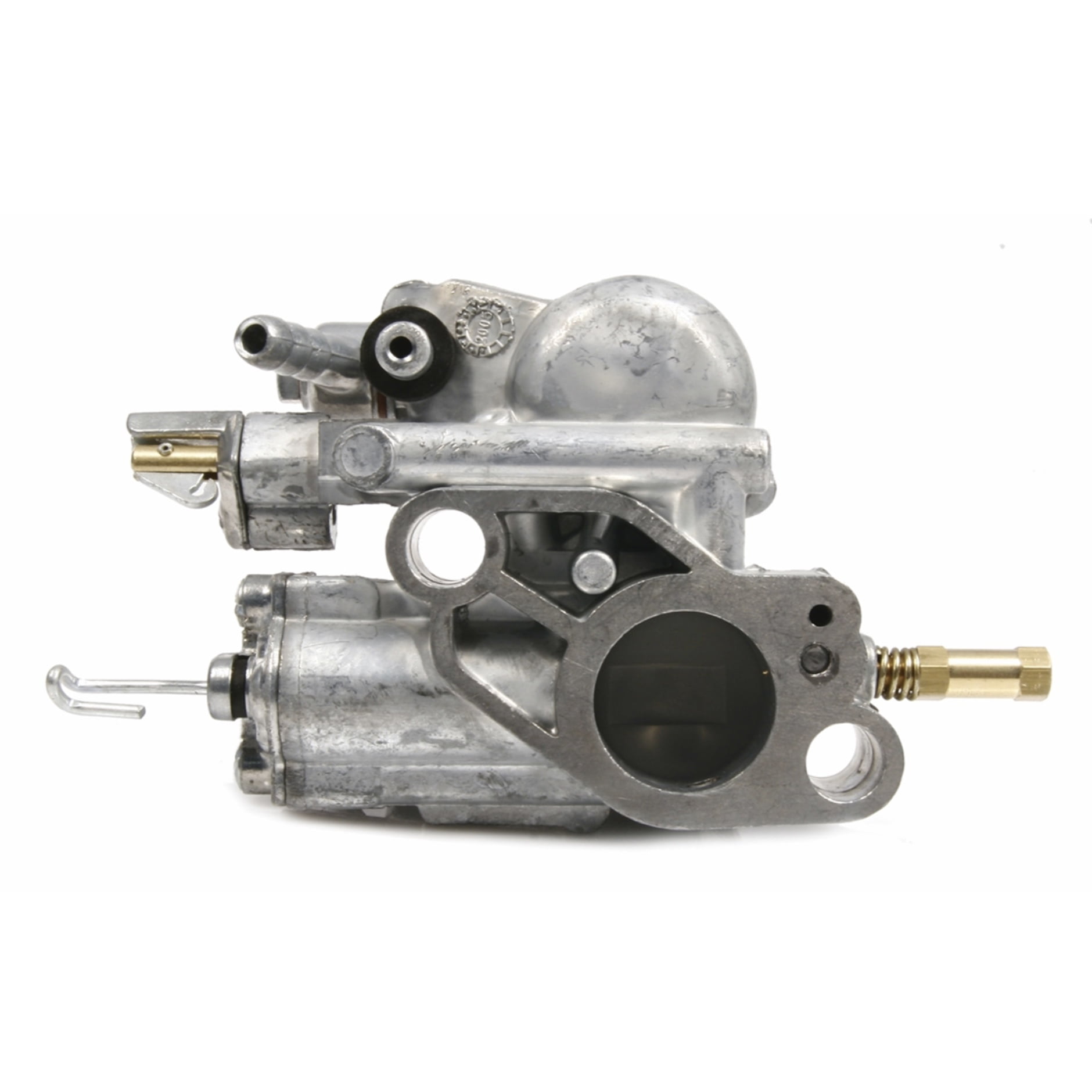 Kaasutin Dell'Orto/Spaco SI 24.24E ilma öljypumppua, Vespa PX ja Rally <a href="https://staging.italialaiset.fi/wp-content/uploads/2021/04/image-1.png"><img class="alignright size-full wp-image-32239" src="https://staging.italialaiset.fi/wp-content/uploads/2021/04/image-1.png" alt="" width="83" height="40" /></a>Kaasutin Dell'Orto/Spaco SI 24.24E ilma öljypumppua, Vespa PX ja Rally malleihin. DRT:n modifioima versio virittetyihin Vespoihin, esim. Quattrini 177/ Polini ja Malossi 208cc sylintereille. "T7" -versio on varustettu suuremmalla neulaventtiilillä kohokammion kannessa ja float-mallin neulalla, jonka halkaisija on 5,2 mm. Lisäksi kaasuttimen suutin porataan isommaksi 1,5 mm -> 1,8 mm (PX177) tai 2,0 mm (PX200). Nämä muutokset ratkaisevat ongelman täydellä kuormituksella, joka pahimmassa tapauksessa aiheuttaa mäntävaurion. Kaasutin Dell'Orto/Spaco SI 24.24E ilma öljypumppua, Vespa PX ja Rally