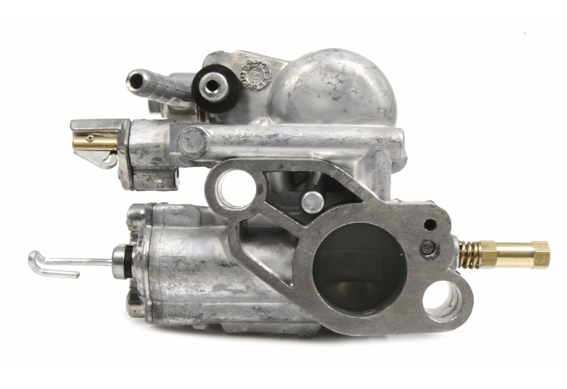 Kaasutin Dell'Orto/Spaco SI 24.24E ilma öljypumppua, Vespa PX ja Rally <a href="https://staging.italialaiset.fi/wp-content/uploads/2021/04/image-1.png"><img class="alignright size-full wp-image-32239" src="https://staging.italialaiset.fi/wp-content/uploads/2021/04/image-1.png" alt="" width="83" height="40" /></a>Kaasutin Dell'Orto/Spaco SI 24.24E ilma öljypumppua, Vespa PX ja Rally malleihin. DRT:n modifioima versio virittetyihin Vespoihin, esim. Quattrini 177/ Polini ja Malossi 208cc sylintereille. "T7" -versio on varustettu suuremmalla neulaventtiilillä kohokammion kannessa ja float-mallin neulalla, jonka halkaisija on 5,2 mm. Lisäksi kaasuttimen suutin porataan isommaksi 1,5 mm -> 1,8 mm (PX177) tai 2,0 mm (PX200). Nämä muutokset ratkaisevat ongelman täydellä kuormituksella, joka pahimmassa tapauksessa aiheuttaa mäntävaurion. Kaasutin Dell'Orto/Spaco SI 24.24E ilma öljypumppua, Vespa PX ja Rally