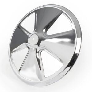 Pölykapseli "5-puolainen" kromattu, Vespa V50, V90, PV125, ET3, PK, GT, GTR, TS, GL, GS VS5T, Sprint, T4, Rally, PX ja T5 (Kopio)
